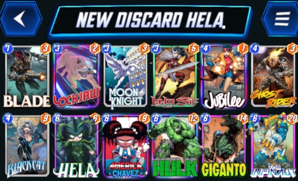 Just_Putera's tweet photo. Just uploading newest video on my youtube channel (there is a matchup againt another , decklist code and gameplay)
https://t.co/2cFml2dh9q
This deck is still going strong in this meta right now even after OTA &amp;  i think this deck deserve tier 1 in next week @den_CCG 
#MarvelSnap https://t.co/T5795ht5tu
