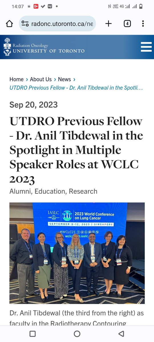 Anil Tibdewal (@anil_tibdewal) on Twitter photo Thank you for the kind words <a href="/UofTDRO/">Radiation Oncology</a>. I have learned a lot from my mentors at PMH, Toronto and TMH, Mumbai
<a href="/pmcancercentre/">Princess Margaret Cancer Centre</a> <a href="/DrBezjakRO/">Andrea Bezjak</a> <a href="/MeredithGiulia1/">Meredith Giuliani</a>
<a href="/RimaPathak1/">Rima Pathak MD</a> <a href="/RadOncTMC/">TMC Radiation Oncology</a> <a href="/TataMemorial/">Tata Memorial Hospital</a>
radonc.utoronto.ca/news/utdro-pre… Thank you for the kind words <a href="/UofTDRO/">Radiation Oncology</a>. I have learned a lot from my mentors at PMH, Toronto and TMH, Mumbai
<a href="/pmcancercentre/">Princess Margaret Cancer Centre</a> <a href="/DrBezjakRO/">Andrea Bezjak</a> <a href="/MeredithGiulia1/">Meredith Giuliani</a>
<a href="/RimaPathak1/">Rima Pathak MD</a> <a href="/RadOncTMC/">TMC Radiation Oncology</a> <a href="/TataMemorial/">Tata Memorial Hospital</a>
radonc.utoronto.ca/news/utdro-pre…