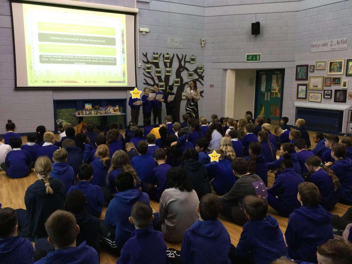 Year 5 and 6 thought thought about the importance of Harvest in a special assembly. They sang a harvest song beautifully after some brave children read a poem about giving. Thank you for all of your harvest donations! 🌟