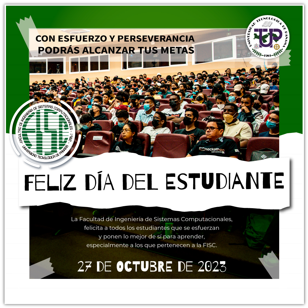 Facultad de Ingeniería de Sistemas Computacionales (@utpfisc) on Twitter photo La Facultad de Ingeniería de Sistemas Computacionales, felicita a todos los estudiantes que se esfuerzan y ponen lo mejor de sí para aprender, especialmente a los que pertenecen a la FISC.
<a href="/utppanama/">UTP Panamá</a> La Facultad de Ingeniería de Sistemas Computacionales, felicita a todos los estudiantes que se esfuerzan y ponen lo mejor de sí para aprender, especialmente a los que pertenecen a la FISC.
<a href="/utppanama/">UTP Panamá</a>