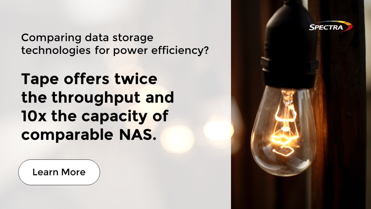 Looking to create sustainable #datacenter operations? Learn how you can optimize your power consumption and meet your sustainability goals with #tapestorage in this recorded webinar. okt.to/kTLGBH