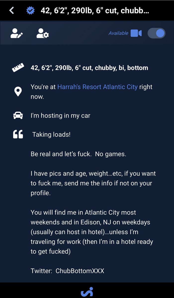 ChubBottomXXX's tweet photo. So, why do ask “what you into” I mean really…is my profile not clear enough?
I want #anon loads…but dicks, and a nice fuck! I’m in #AtlanticCity RN!
@sniffiesapp app is awesome for the most part tho! But lots of flakes with blank profiles.
#chubbottom #bbcraw https://t.co/UIjHAeBmP2