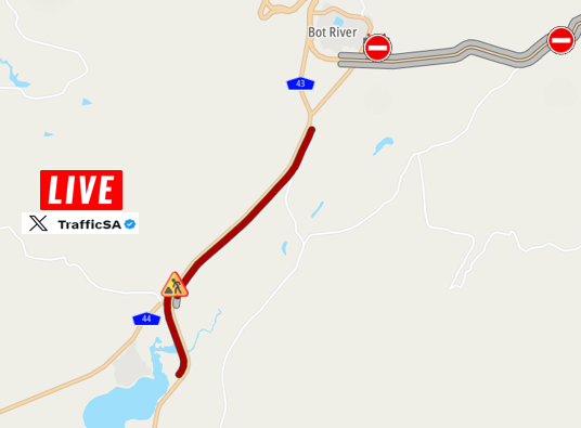 TrafficSA's tweet image. Western Cape - R43 South (Latest):  HEAVY QUEUE towards Arabella (Kleinmond split) due to weekend volumes  #Overberg