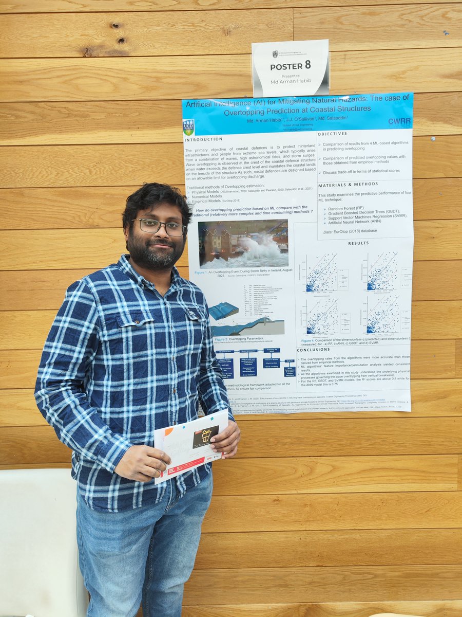 Md Arman Habib (@ahabib20) on Twitter photo Great honour to be awarded the 1st prize at <a href="/UCDCivEng/">UCD Civil Engineering</a> Graduate Researchers' poster competition. Thanks to the organizers, judges, my colleagues and supervisors.
<a href="/UCD_CWRR/">UCD Dooge Centre for Water Resources Research</a> <a href="/salauddinUCD/">Dr Md Salauddin</a> Great honour to be awarded the 1st prize at <a href="/UCDCivEng/">UCD Civil Engineering</a> Graduate Researchers' poster competition. Thanks to the organizers, judges, my colleagues and supervisors.
<a href="/UCD_CWRR/">UCD Dooge Centre for Water Resources Research</a> <a href="/salauddinUCD/">Dr Md Salauddin</a>