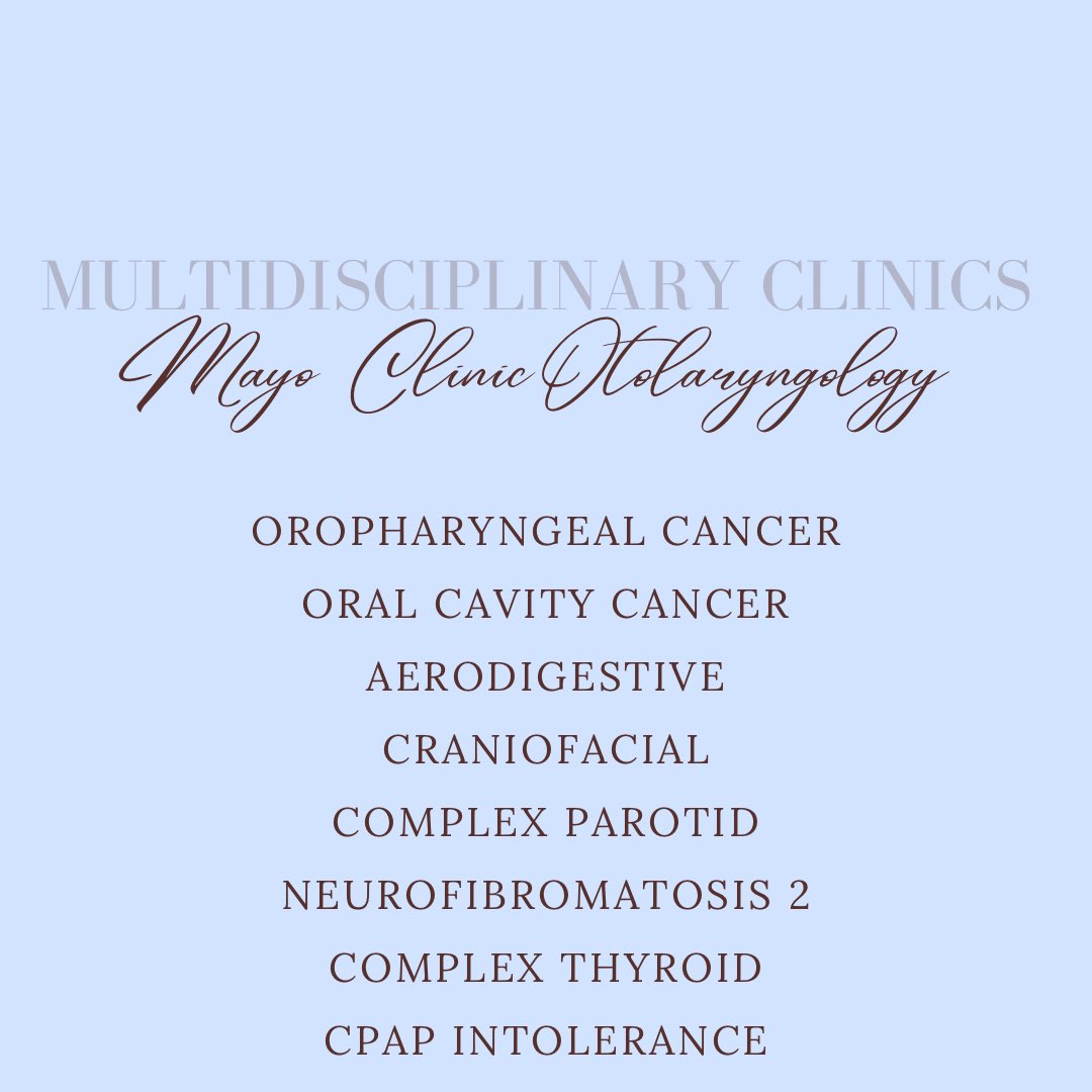 MayoENTresident's tweet photo. Our next Mayo ENT program highlight is our ever-expanding multidisciplinary patient care model, keeping with the @MayoClinic motto “The needs of the patient come first.”
#entresidency #otoresidency #ent #otolaryngology #otomatch #futureotolaryngologist #futureENT #otomatch2024 https://t.co/zGE7PA2mK8