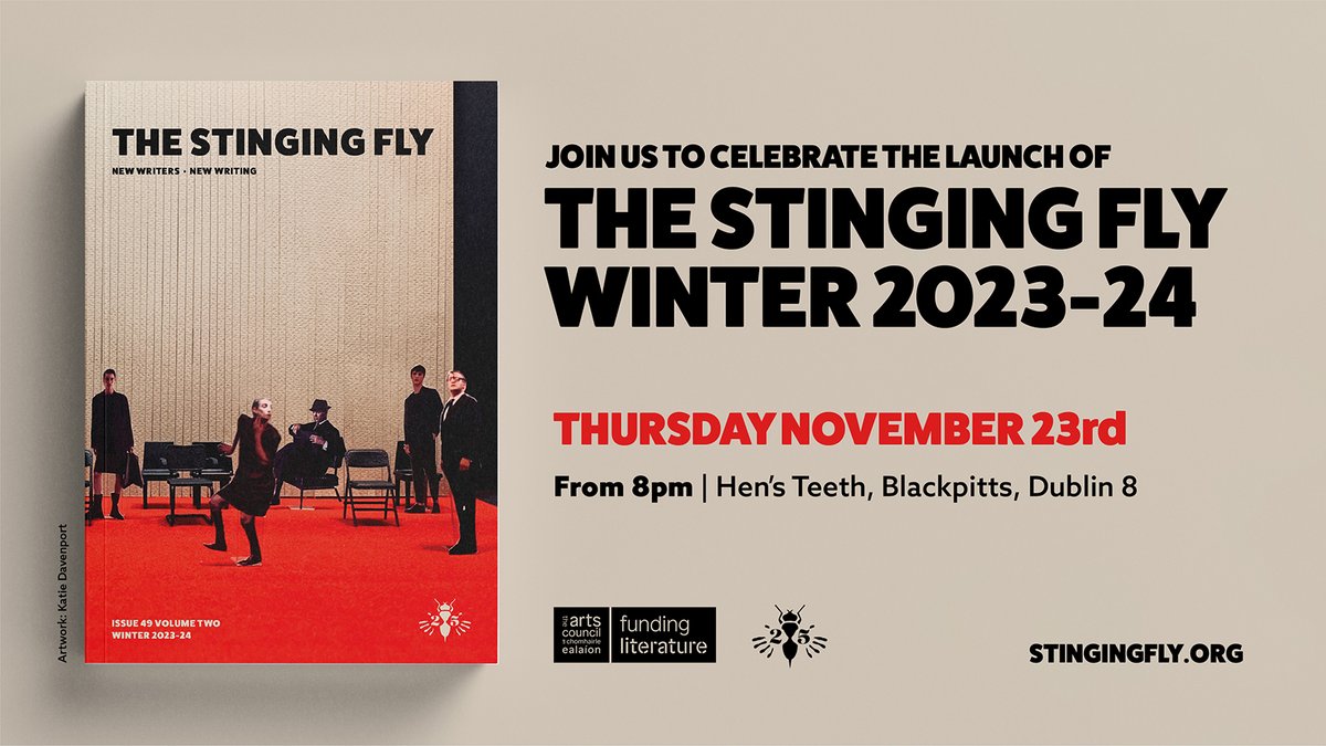 stingingfly's tweet photo. Join us as we celebrate the launch of the latest issue of The Stinging Fly on Thursday November 23rd from 8pm in Hen's Teeth, Dublin. We hope to see you there 🎉 https://t.co/Li9WgGERSM