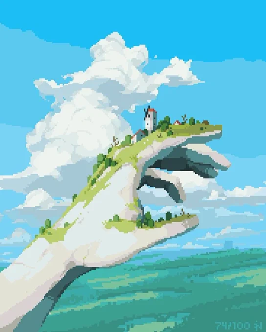Pixel art | Town in the   