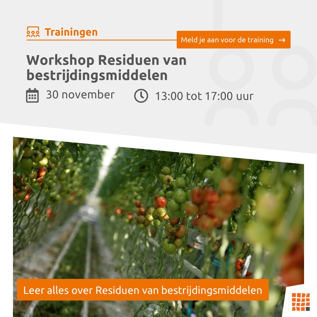 Workshop Residuen van bestrijdingsmiddelen. Geef u op via michel.witmer@normecgroup.com