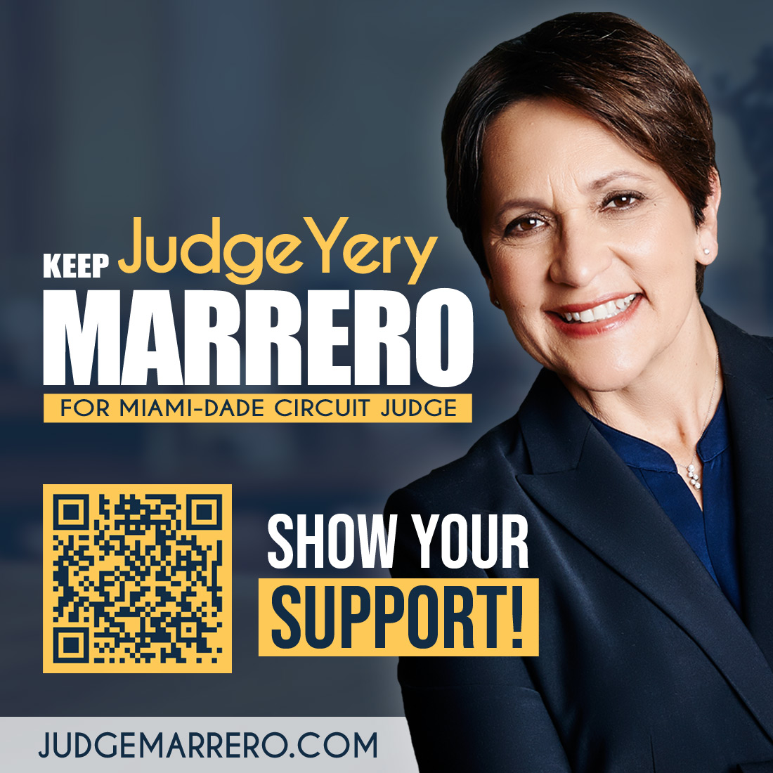judgemarrero's tweet photo. We are thrilled to announce the start of our campaign to keep Judge Yery Marerro for Miami-Dade Circuit Court. Visit our updated website and join our effort to keep Judge Yery Marrero on the bench by making a contribution today.  https://t.co/Nyw04x3HQB https://t.co/vxgOWcm0FS