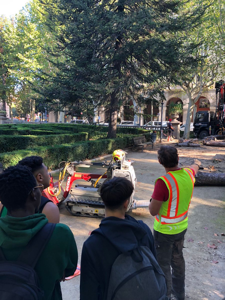EpiaOlot's tweet image. COM ES TALEN ELS ARBRES EN ALÇADA?
Activitat amb els alumnes del PFI d'Auxiliar d'activitats forestals.
Visita per veure com es talen arbres en alçada amb maquinària forestal gran. En Xevi Pujolar ens explica els processos que dur a terme.
#PFIOLOT #FPOLOT