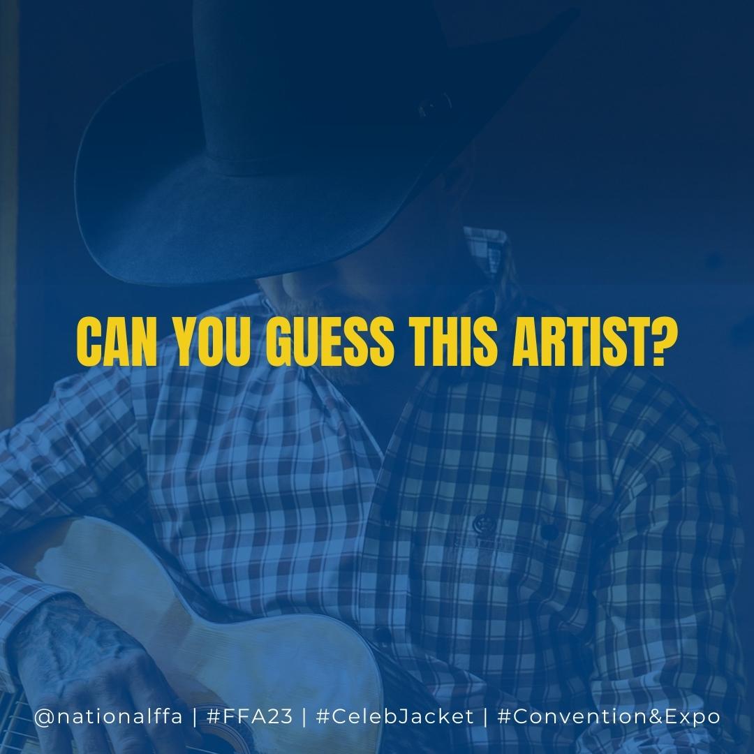 NationalFFA's tweet photo. Do you know who this American country music singer-songwriter is?🤔
Started a band in Groveton FFA, guided by their Ag teacher. Later worked with TX Dept of Criminal Justice &amp; released a '06 album.
Guesses?👇
See the answer at National FFA Convention's Experience Booth!🌟
#FFA23 https://t.co/TG7tVhFUUk