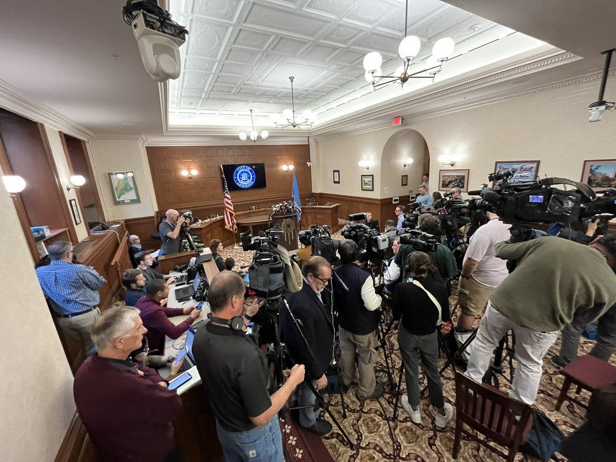 Sean Stackhouse (@stackhousencme) on Twitter photo News crews are packing into the Lewiston City Council chambers ahead of a anticipated news conference today at 10a.m. We’ll bring you latest developments on the ongoing manhunt following Maine’s deadliest mass shooting LIVE on <a href="/newscentermaine/">NEWS CENTER Maine</a> News crews are packing into the Lewiston City Council chambers ahead of a anticipated news conference today at 10a.m. We’ll bring you latest developments on the ongoing manhunt following Maine’s deadliest mass shooting LIVE on <a href="/newscentermaine/">NEWS CENTER Maine</a>