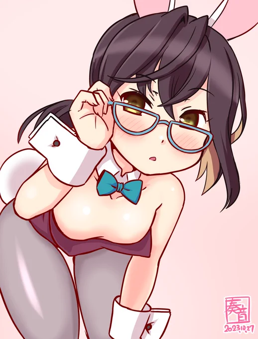 「メガネ……メガネ……あ、私かけてた…。 なぁんだ、良かったぁ」#艦これ版真剣お絵描き60分一本勝負_20231027#沖波 