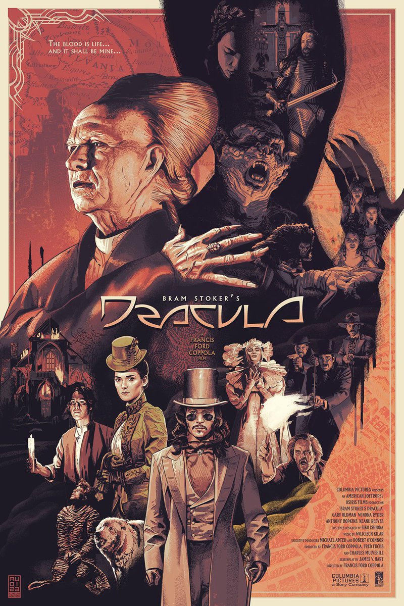 au_lorenzo's tweet photo. 🦇Halloween is around the corner, time to present my poster for Bram Stoker's Dracula! 
#BramStokersDracula is visually a stunning and captivating movie, I hope I’ve made it justice. 
Regular version, variants to follow.
1/3
 #GaryOldman #WinonaRyder #francisfordcoppola #Dracula https://t.co/rL2ZqJE76m