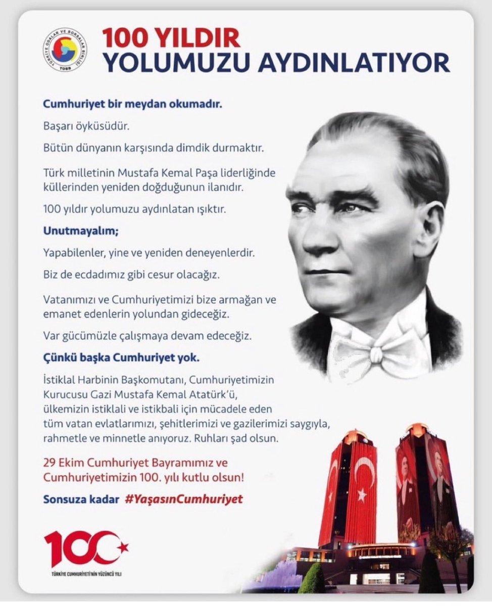 29 Ekim Cumhuriyet Bayramimiz ve Cumhuriyetimizin 100. yill kutlu olsun!
#YasasinCumhuriyet
#Cumhuriyetimizin100YılıKutluOlsun