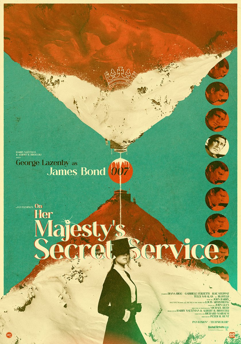 And I continue my series on James Bond 007 with On Her Majesty's Secret Service, directed by Peter Hunt with George Lazenby. I absolutely wanted to highlight Diana Rigg and make a reference to the end of the film. #OnHerMajestysSecretService #JamesBond