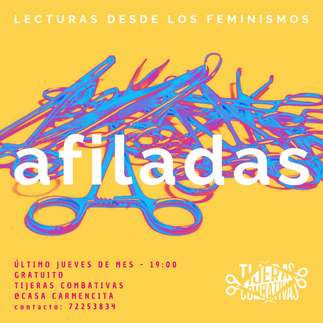 Hola X. Buendia. 
Comenzamos con nuestra programación en la librería. A partir de noviembre tenemos Afiladas, un espacio de lectura desde los feminismos. 
Comenzamos leyendo "De cuando en cuando, Satunina" de Alison Spedding. Si te late, vente!
