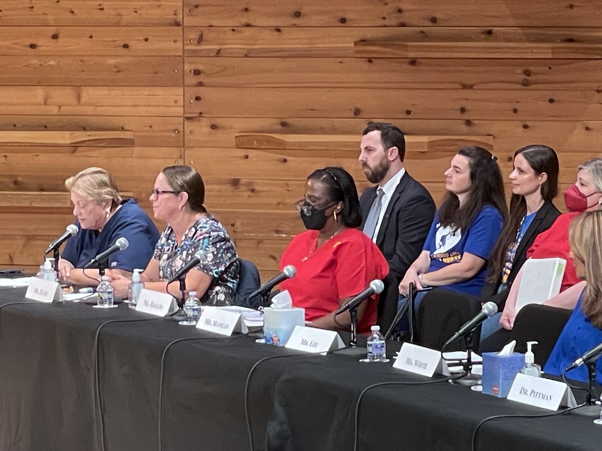 steelworkers's tweet photo. Our Carol Tanzi is the next witness. She echoes testimony that staff ratios put crushing pressure on her. "Nursing is more than just a job for us: it’s a calling. We do this work because we want to see our patients live the fullest, happiest versions of their lives possible." https://t.co/afMzFQDmFl