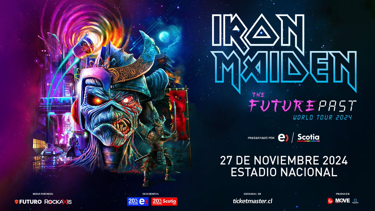 ¿Alguien dijo reencuentro con <a href="/IronMaiden/">Iron Maiden</a>? 🔥 La Doncella de Hierro vuelve a pisar suelo chileno este 27 de noviembre 2024 #UpTheIrons 🤘

➡️ Preventa clientes <a href="/entel/">Entel Chile</a> o pagando con tarjetas <a href="/Scotiachile/">ScotiaChile</a> martes 31 de octubre, 12pm
➡️ Venta general jueves 2 de noviembre, 12.01pm
🎙️