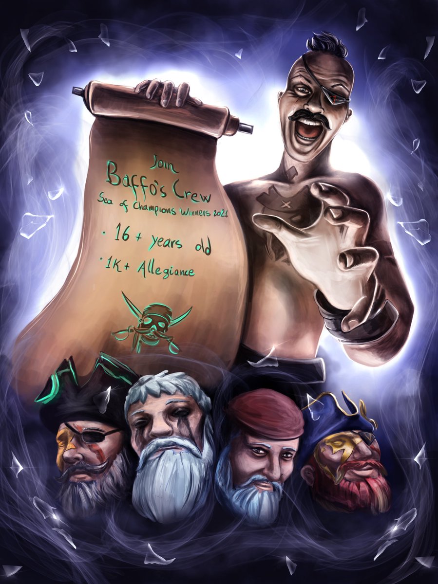 zNiinjaaa (@zniinjaaa) on Twitter photo Baffo’s Crew recruiting poster!🥸
Art by me.
#SeaOfThieves #BeMoreJanto #art
<a href="/SeaOfThieves/">Sea of Thieves</a> Baffo’s Crew recruiting poster!🥸
Art by me.
#SeaOfThieves #BeMoreJanto #art
<a href="/SeaOfThieves/">Sea of Thieves</a>