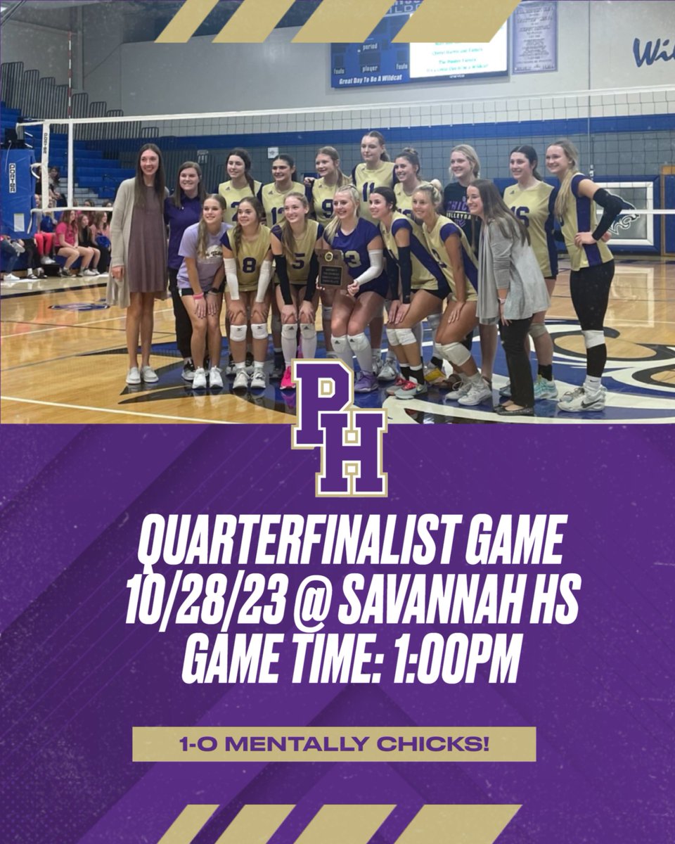 Come support your Chicks Volleyball in the State Quarter-Finals on Saturday Oct. 28th at 1pm! Go Chicks!