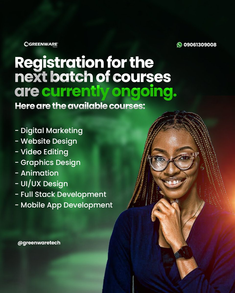 GreenWareTech's tweet image. Unlock the future! Join our digital tech skills courses starting November 6th. 🚀 Embrace the digital age and level up your skills. 💻💡 

#TechSkills #FutureReady #LearnDigital  #smallbusiness 
#greenwaretech