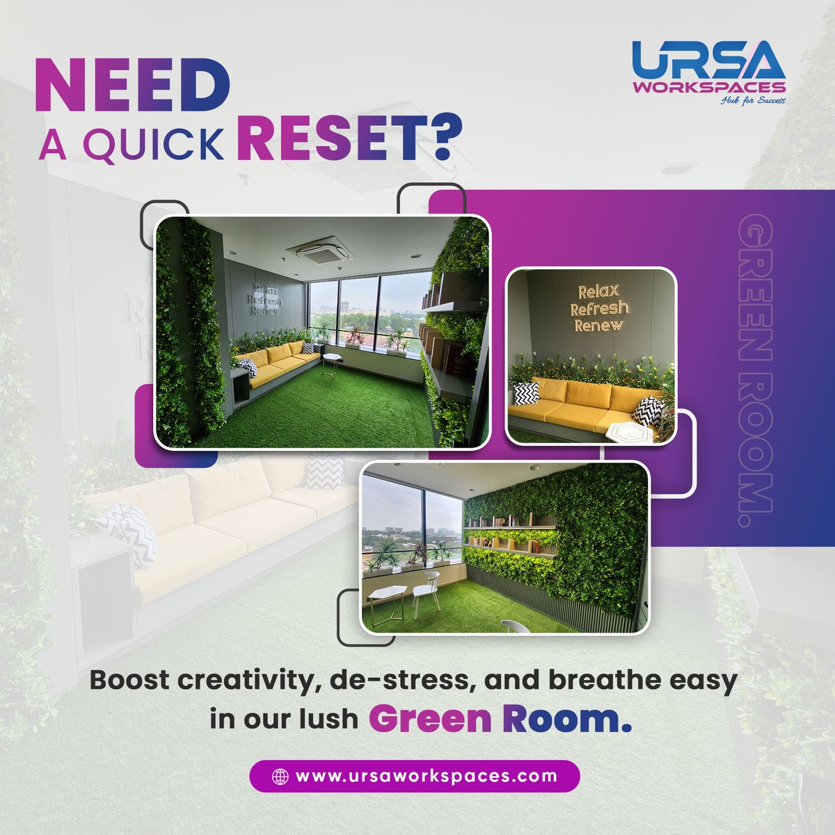 UrsaWorkplace's tweet image. Experience the URSA Green Room: where nature and work harmony in perfect balance. 🌿✨

 #URSAGreenRoom #WorkspaceZen #NatureInspired #WorkInPeace #URSAworkspaces