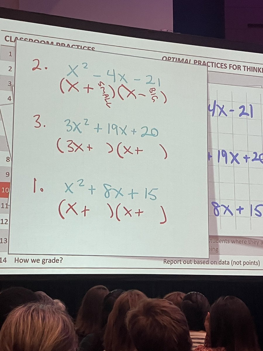 Closing a lesson with 3 examples in a full house with <a href="/pgliljedahl/">Peter Liljedahl</a> , order them in difficulty, teacher scribe formalizing variance. What can we do will all problems first.  #thinkingclassroom #NCTMDC23
