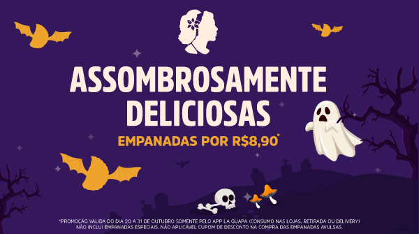 Uma promoção ASSOMBROSAMENTE deliciosa! 👻 Sua empanada favorita por apenas R$8,90 no app La Guapa. Peça agora! 

laguapa.page.link/laguapa9