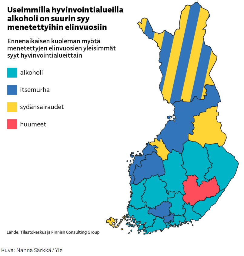 "Useimmilla hyvinvointialueilla alkoholi on suurin syy menetettyihin elinvuosiin." yle.fi/a/74-20057157 

Nytkö, useiden päällekkäisten kriisien rinnalla, on oikea aika lisätä alkoholin saatavuutta ja lisätä haittoja entisestään? 

Paremminkin nyt olisi oikea aika koko