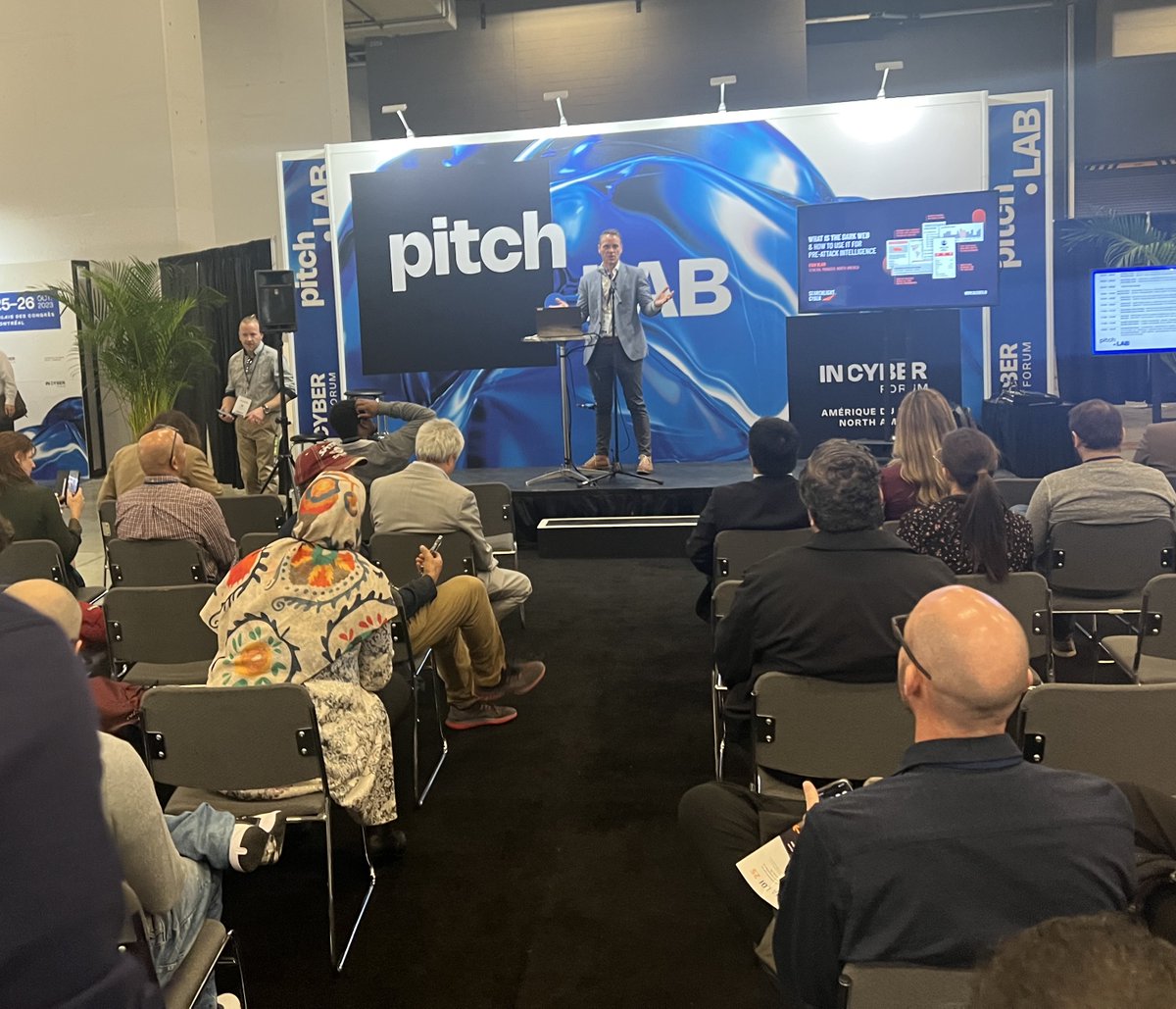 SLCyberSec's tweet image. That&apos;s a wrap on the @FICAmNord #InCyberForum in Montreal! Another successful event with awesome conversations with attendees, a packed Pitch Lab talk, and a whole lot of #darkwebintelligence at the Searchlight Cyber booth.