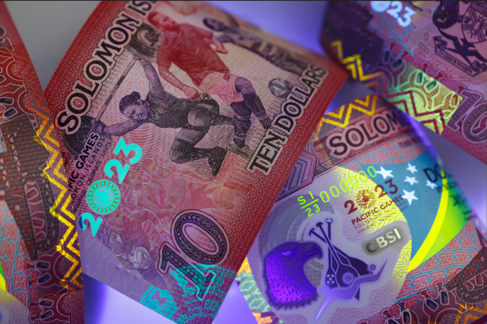 DeLaRuePlc's tweet photo. Congratulations to the Central Bank of the Solomon Islands on the launch of its limited edition $10 polymer banknote, which commemorates the XVII Pacific Games 2023.
#Banknotes #MoreThanCurrency #SecuringTrust https://t.co/q4IgIVPw8n