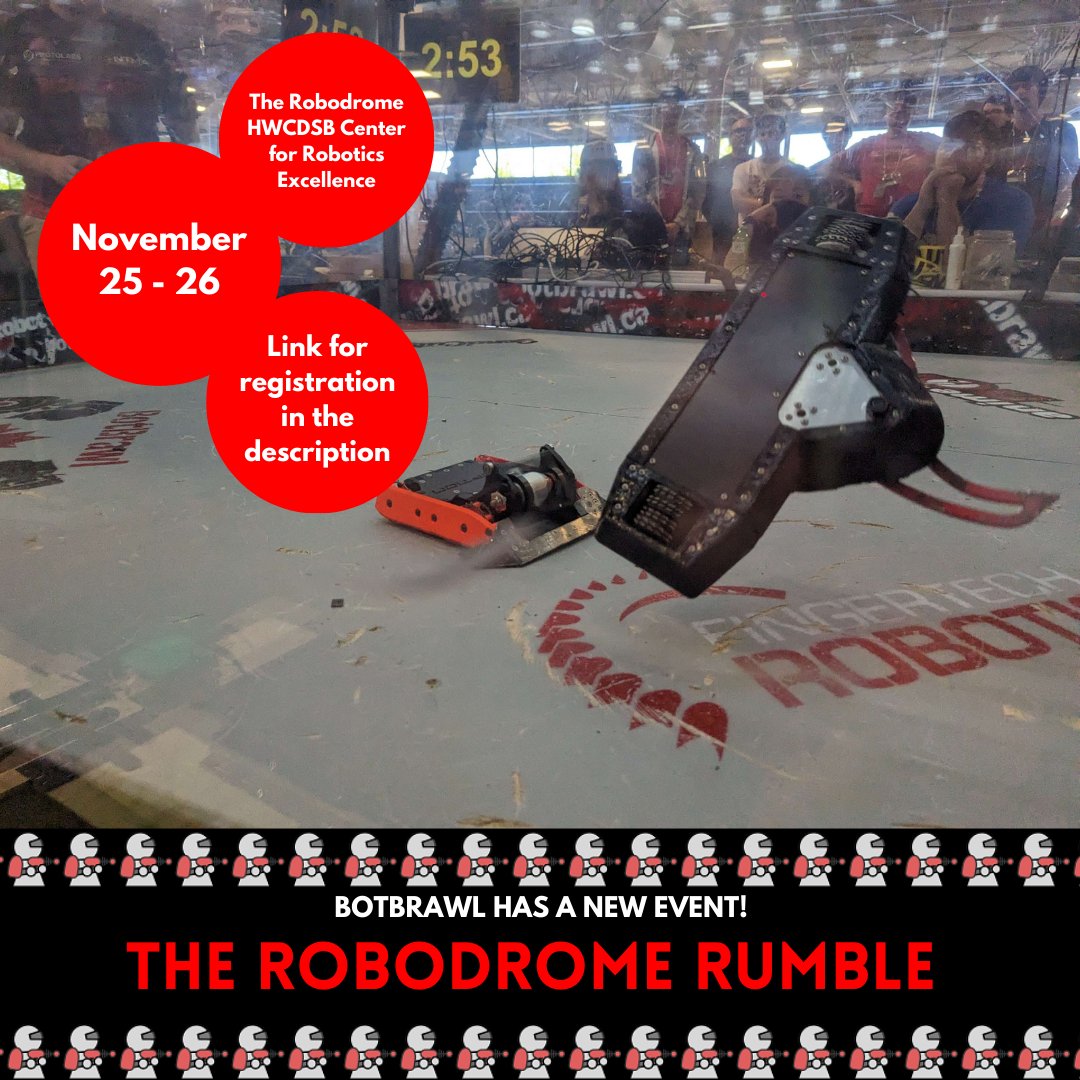 GC_BotBrawl's tweet photo. New Event Alert! Sign up for the Robodrome Rumble at https://t.co/pMA1cGzZnF https://t.co/yOB3iodmG7