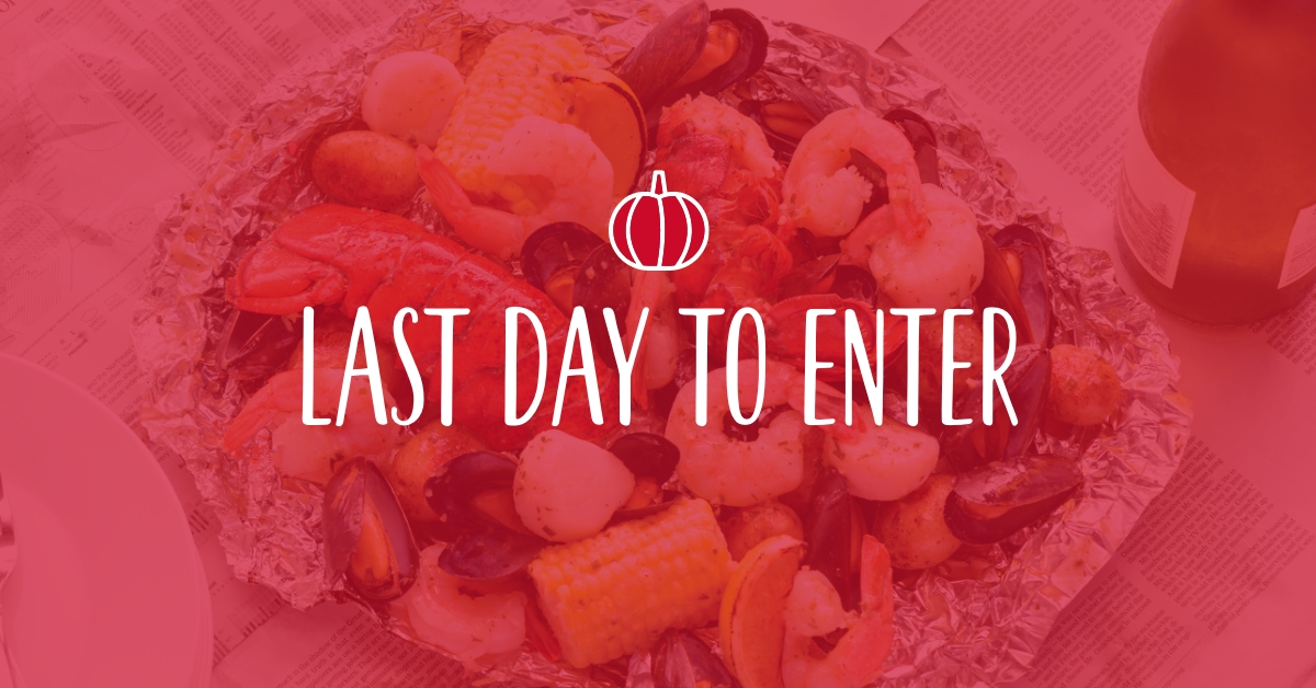 It’s the LAST DAY to enter our Jack-o’-Lantern giveaway for a chance to WIN a Maine Lobster Gram Seafood Bake!

Visit our Facebook page linked below for details. 🦞 🎃

bit.ly/3q1fBpa