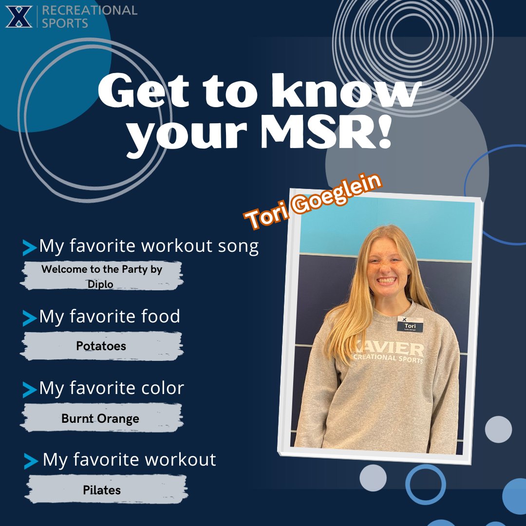 Get to Know your Member Service Representatives! Our next MSR get to know we are highlighting Tori Goeglein. Make sure to give Tori a wave when you see her at the front desk!
#lifeatxu