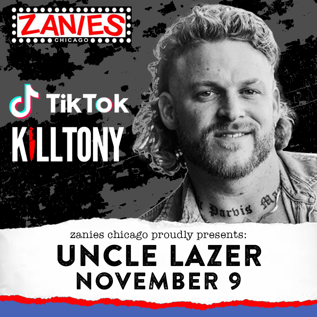 Comedian @lazerrantz hits the Zanies stage for one night only on November 9! You catch him on Kill Tony and watch his insanely viral videos on YouTube and Tiktok. Now grab your tickets to see everyone's 'Favorite Uncle' LIVE on stage--> bit.ly/Chicago_Lazer
