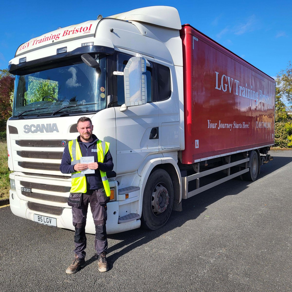 Congratulations to Jack on passing his LGV Cat.C driving test today. First time! Well done. Keep up the safe driving. We wish you all the very best for the future! LGVTrainingBristol.com #YourJourneyStartsHere