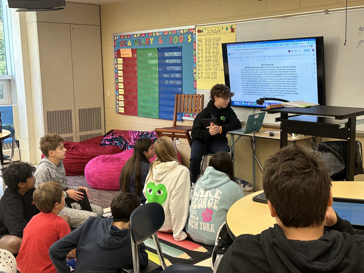 CVanDerWende's tweet photo. 7th graders have been hard at work enhancing their memoir drafts and then sharing the lines that make them most proud. 💡📝 @WPSEisenhower @wyckoffschools @mrskgraziano https://t.co/JXzLlbAp1B