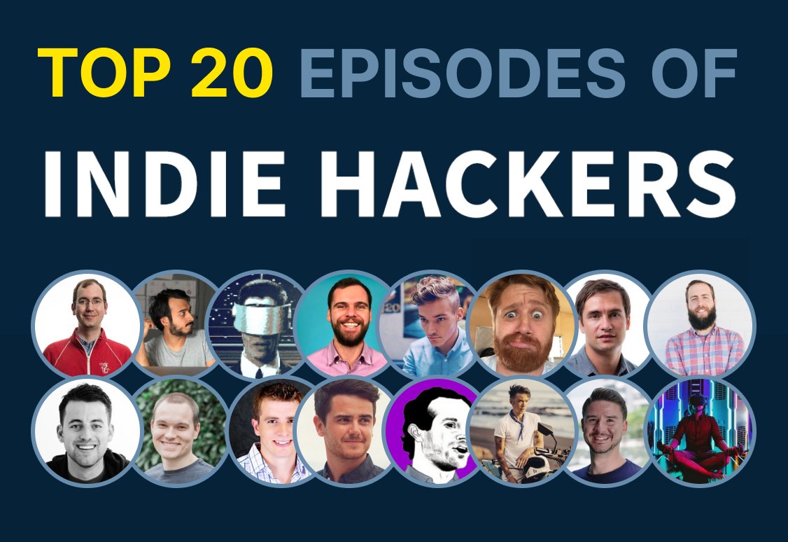 😵 Is indie hacking dead?

It's become a default way to make a startup

A huge shoutout to <a href="/ChanningAllen/">Channing Allen</a> and <a href="/csallen/">Courtland Allen</a>

They were recording <a href="/IndieHackers/">Indie Hackers</a> podcast since 2017

✨ It's a treasure trove of wisdom and motivation

Here are the top 20 episodes (chronological order) 👇