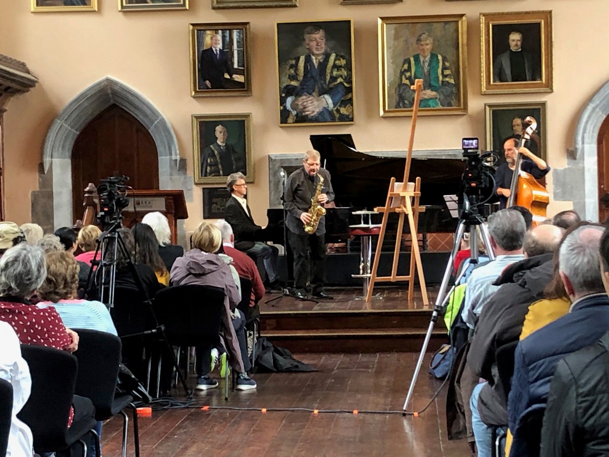 🎷🎹🎶@MusicUCC FUAIM with The Len McCarthy Trio getting the Cork Jazz Weekend off to a flying start in the Aula Max earlier!