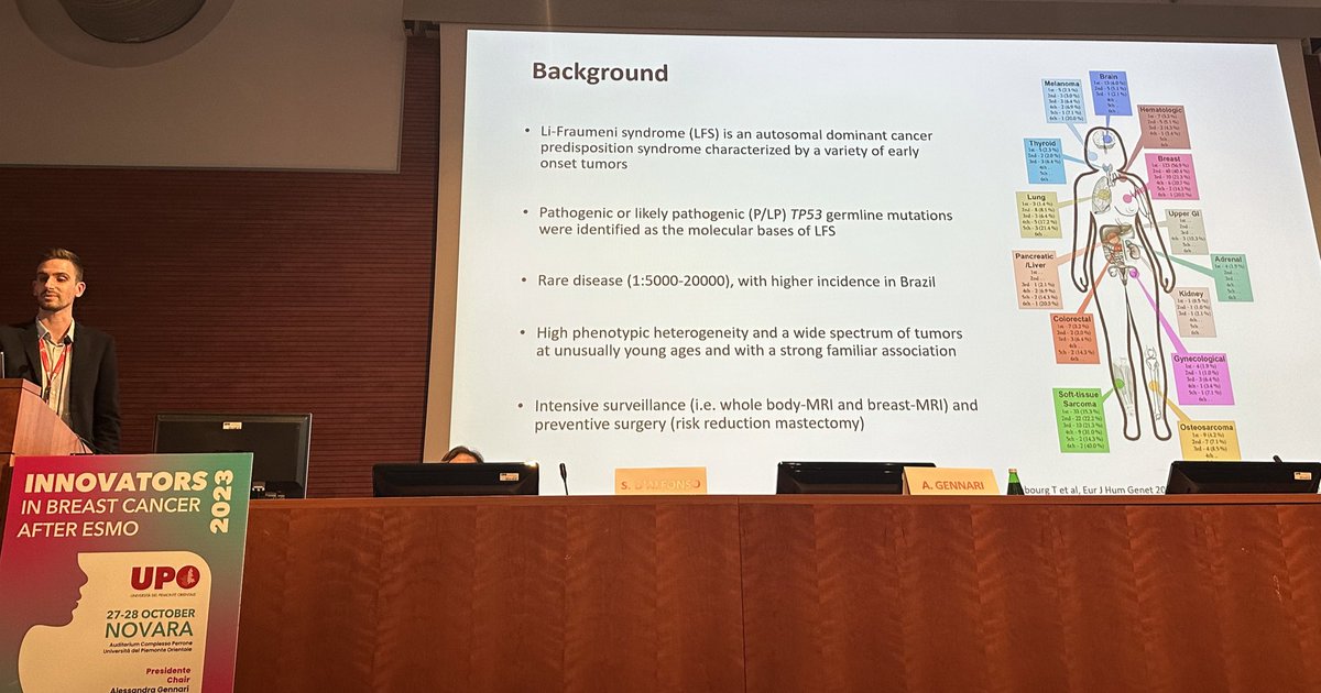 Federica Miglietta (@fedemiglietta) on Twitter photo At the INNOVATORS - after ESMO meeting, <a href="/M_Bottosso/">Michele Bottosso</a> discusses on Li-Fraumeni sdr, firstly described here ⬇️ by Frederick Li and Joseph Fraumeni in 1969.
acpjournals.org/doi/abs/10.732…
<a href="/ALEDIGNUS12/">Alessandra Gennari MD PhD</a> <a href="/valeguarneri/">valentina</a> At the INNOVATORS - after ESMO meeting, <a href="/M_Bottosso/">Michele Bottosso</a> discusses on Li-Fraumeni sdr, firstly described here ⬇️ by Frederick Li and Joseph Fraumeni in 1969.
acpjournals.org/doi/abs/10.732…
<a href="/ALEDIGNUS12/">Alessandra Gennari MD PhD</a> <a href="/valeguarneri/">valentina</a>