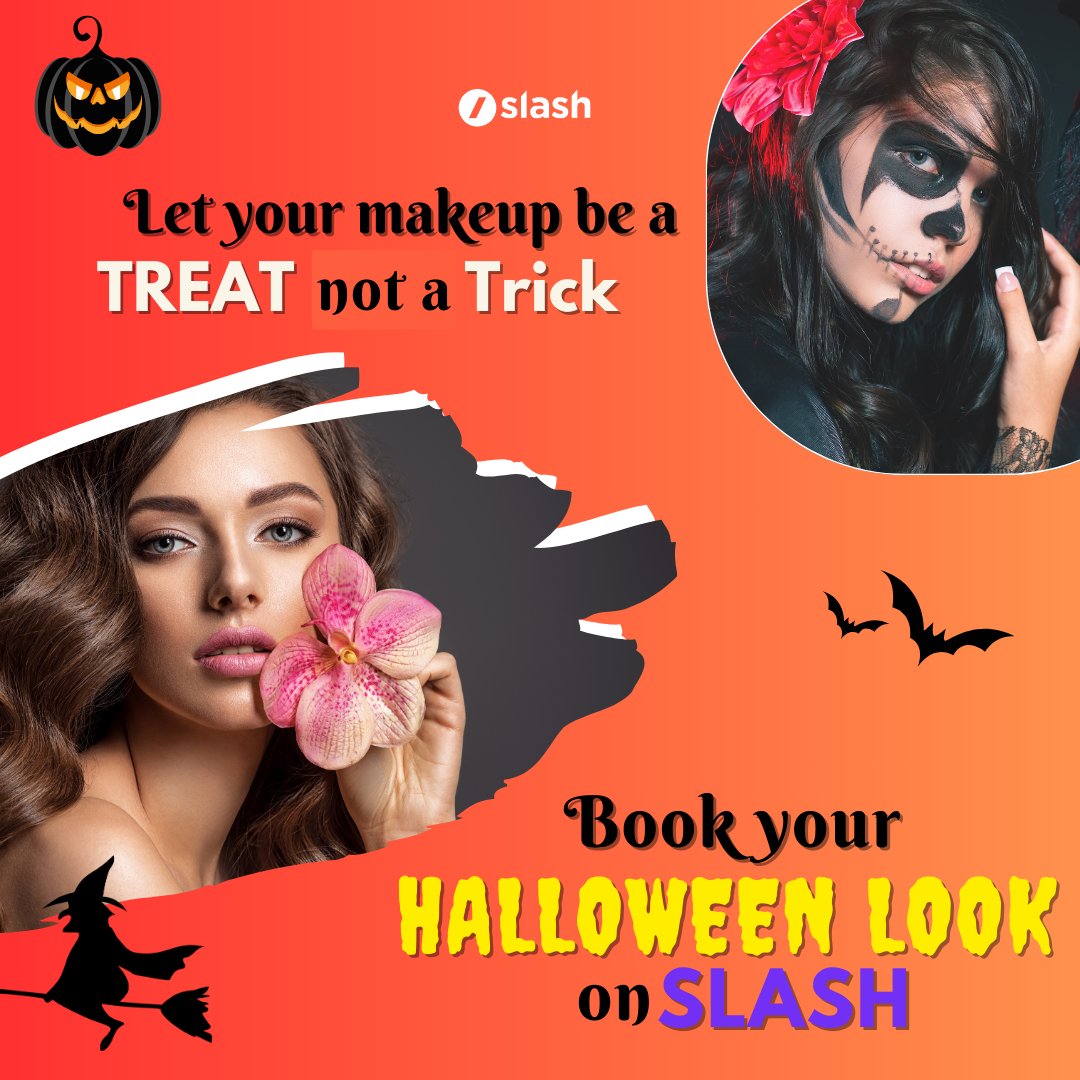 goslashapp's tweet image. Slash’s expert professionals are here to create magic with your looks. Book today for a bewitching makeover! 🎃🪄

👉  c.goslash.com/camp/a1gf

#Slashapp #slash #spooktacularstyle #halloween #hairstylists #hairservice #makeup #halloweenlook #bookservice #booknow #explore