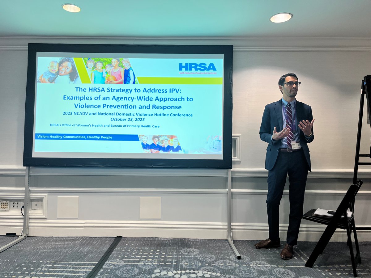 This week #HRSA staff presented about the HRSA Strategy to Address Intimate Partner Violence @ the National Conference on Domestic Violence. More on the agency-wide approach to violence prevention & response: bit.ly/42uR5KO #NCADV23 #DVAM #IPV Photo: Stephen Hayes, OWH