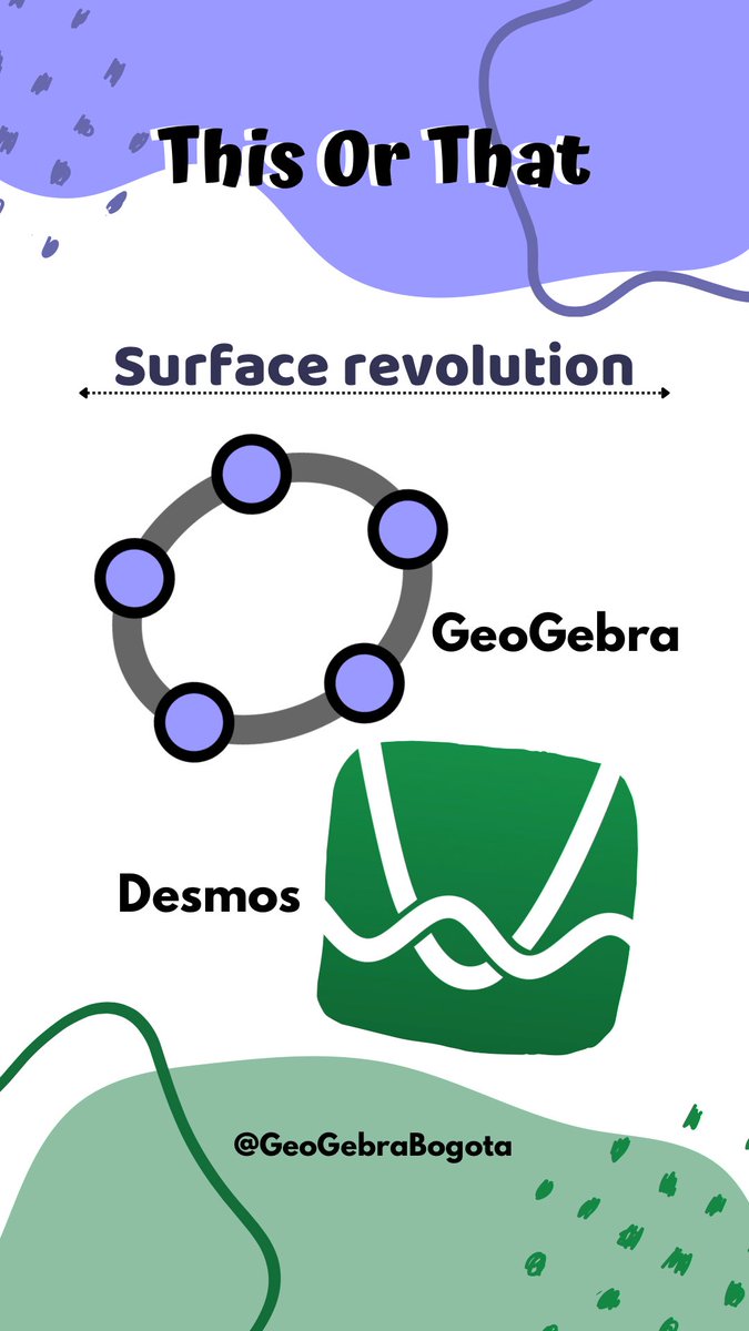 #GeoGebra 🆚 #Desmos: superficies de revolución

¿Cómo construir superficies de revolución en cada aplicación?
🔘 vm.tiktok.com/ZGJKHEe2x/ 
🔘 instagram.com/reel/CyisGseM8… 

#AprendiendoGeoGebra #GeoGebraBogota #Desmos