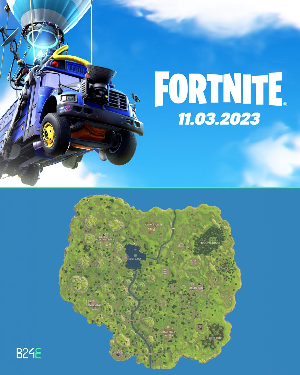 Mapa original do Fortnite está de volta na próxima semana 😍