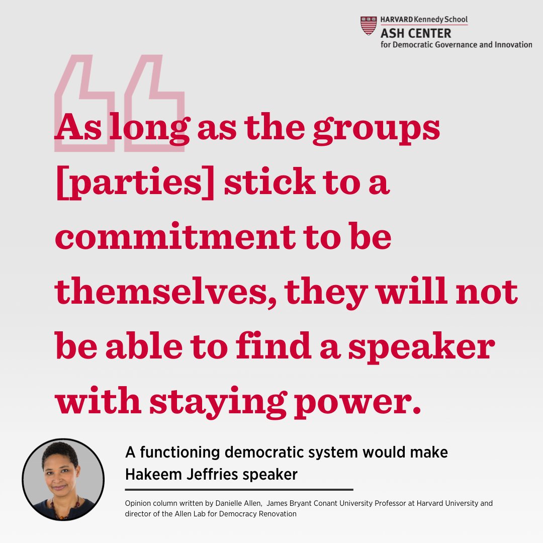 In her most recent Washington Post column, @dsallentess makes the case that the Speaker of the House vacancy underscores a new truth about Washington: There are no longer just two parties in Congress; there are three. Read more from her article here ⤵️ washingtonpost.com/opinions/2023/…