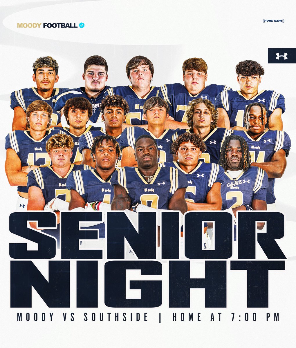 Game 10: Senior Night 

Be at The Bill TONIGHT! Playing for our first region title since 2004!

#411Boys | #MoodyFootball