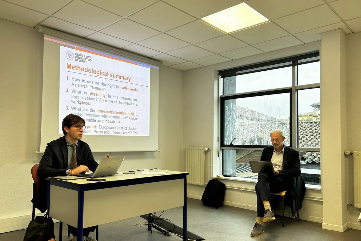 M_De_Falco's tweet image. Happy and proud to participate in Master’s Degree in International and European Law at @Fac_droit_tlse, with a seminar on #Health, #Disability and #WorkersProtection in comparative #LabourLaw perspective.
Truly grateful to Proff. Frédéric Guiomard and @la_zilli for involving me