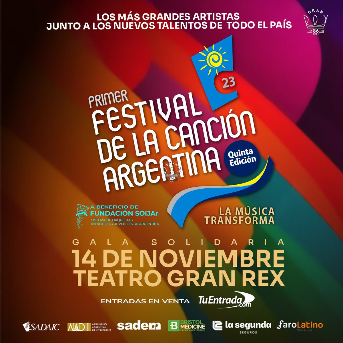 Falta menos!! El FESTIVAL DE CANCIONES MÁS IMPORTANTE!! de la Música Argentina 🇦🇷 14 de Noviembre <a href="/teatrogranrex/">Teatro Gran Rex</a> <a href="/willypoch/">willy poch</a> <a href="/apieragostini/">Alberto Pieragostini</a> <a href="/Sadaic_Oficial/">Sadaic</a> <a href="/FaroLatino/">FaroLatino Network</a> <a href="/LoreGentilePR/">Lore Gentile PR</a> <a href="/norabriozzo/">Nora Briozzo</a>