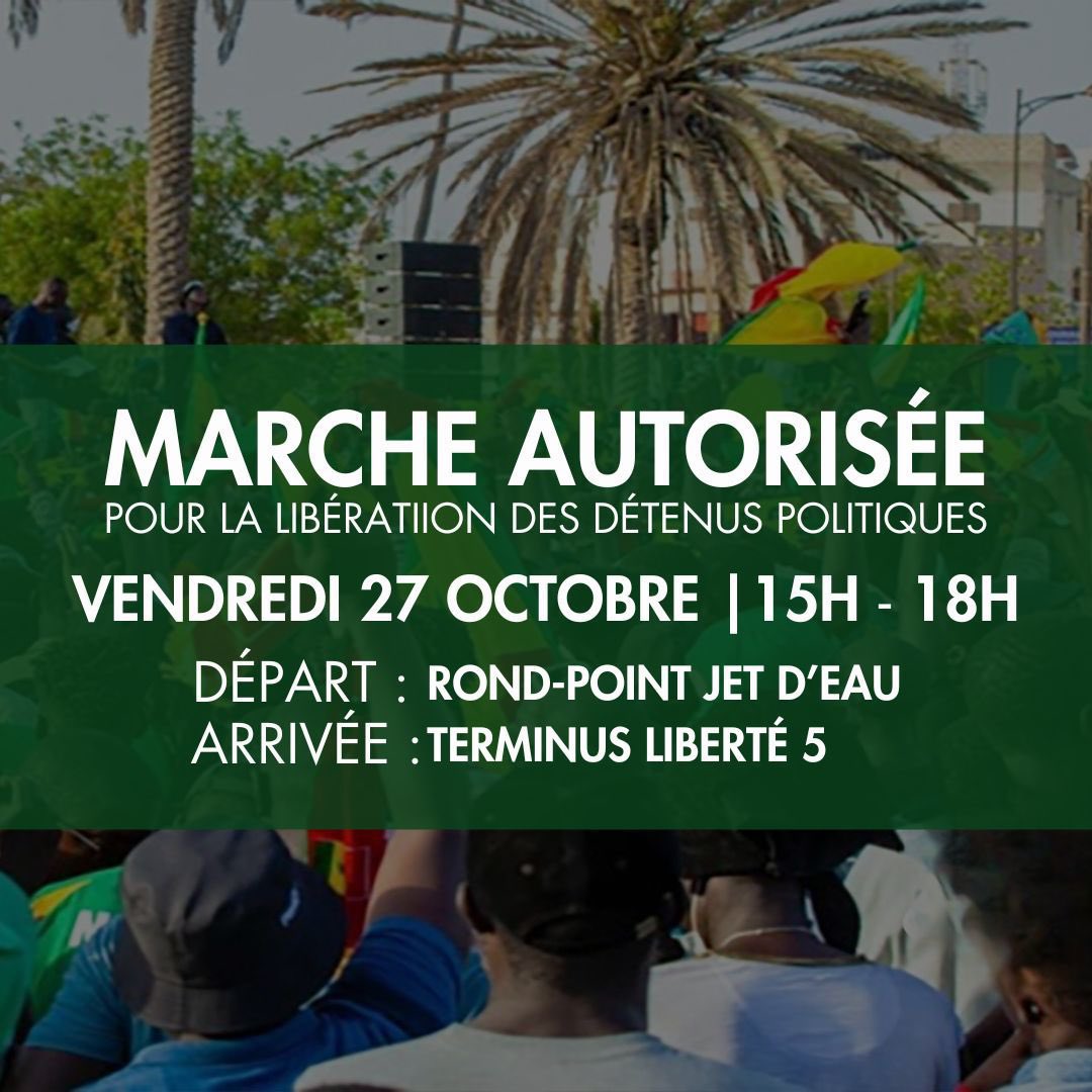 Cette marche ce sera aussi une occasion de remobiliser les gens, de montrer la force du peuple sénégalais, de rendre hommage à tous nos braves fréres et sœurs emprisonnés injustement ainsi que tous ceux qui sont tombés sur le champ de bataille. #FreeSenegal #FreeOusmaneSonko